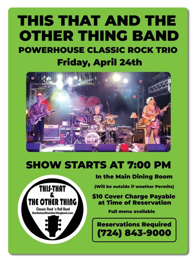 Live performance by Other Thing Band at The Olde Rhume on Friday, April 24th.